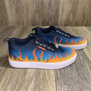 Heelys Blue Flames Pro 20 Youth US Size 7 Skate Sneaker Shoes HE101003 No Wheels